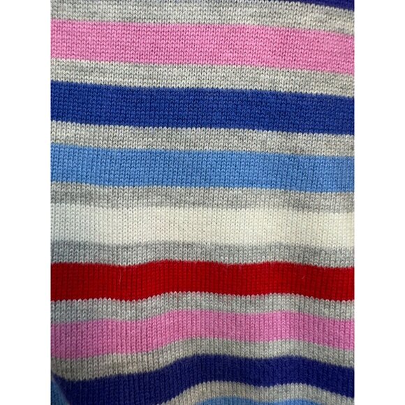 Talbots Womens Striped Button-Detail Sweater Medium Gray Pink Blue - Picture 6 of 12